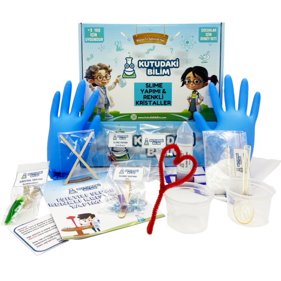 Slime ve Renkli Kristaller Yapımı Deney Seti